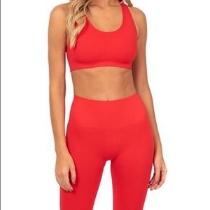 TLA by Morgan Stewart Red Legging and Bra Top